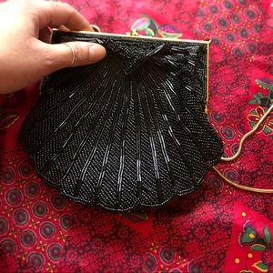 Seashell Sequins Purse W/ Chain Crossbody Strap